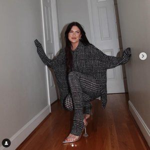 Norma Kamali Oversized Boyfriend NK Shirt in Large Glenn Plaid Tweed